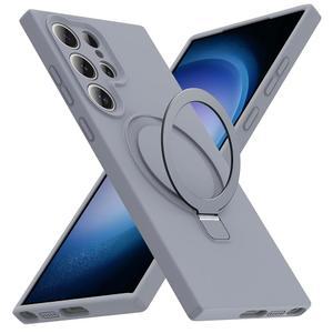 Luyxcaze 삼성 호환 자석 피부 울트라 친화적인 않는 케이스 실리콘 방지 Magsafe 군용 S23 충격 포함 보이지 스탠드 강화된 삼성제품 그레이 8인치용 등급 케이스와