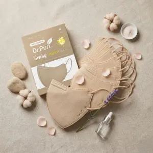 닥터퓨리 마스크 KFAD 비키 비말차단 새부리형 중형 베이지 25매