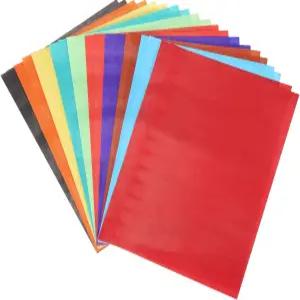 메카닉시 20매 대형 종이접기 종이 10 x 7 인치 반짝이는 연지 초보 DIY 예술 공예를 위한 쉬운 접기