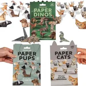 150개 종이 강아지 및 고양이 종이접기 키트 - DIY 개 다이노스 모델 나만의 동물을 접을 수 있는 작은