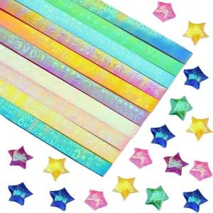 써니클루 900장 별 종이 스트립 종이접기 진주빛 사랑해요 그린 핑크 블루 퍼플 럭키 양면 공예 DIY 핸드
