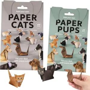 pjpkow 100장 DIY 종이접기 고양이와 개 - 성인을 위한 재미있는 공예 활동 귀여운 고양이 인형 만들기