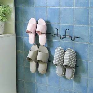 (색상 화장실 실내화걸이 블랙)다용도 벽 부착 실내화 거치대 벽걸이 벽 부착 슬리퍼 거치대