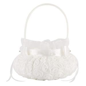 그와 보크노트 플라워 파티 결혼식 5인치 바구니 로즈 흰색 실크