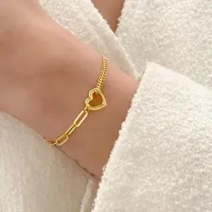 여자 순금 팔찌 디자인 7.5g [클립 앤 하트]