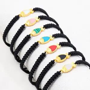 여자 순금 매듭 끈팔찌 디자인 1.87g [컬러빔 물고기]