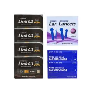 에스디 스탠다드링크0.3 혈당시험지200매(27년07월)+채혈침200개+알콜솜200매