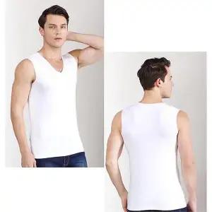 [다잇템]남자 쿨링 SS V넥 슬리브리스 실내복 티셔츠_P340237302