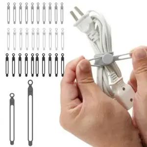 다용도 실리콘 케이블 타이 20개입 선 정리 106mm 전 다용도 컴퓨터 보관 충전 선 스트랩