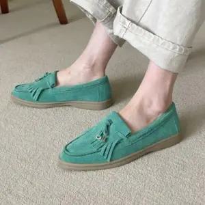 여성 스웨이드 로퍼 봄철 데일리 편안한 플랫화 Shoes