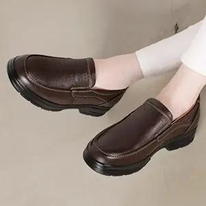 [옷자락]남성 일상 소가죽 편안한 쿠션 캐주얼 슬립온