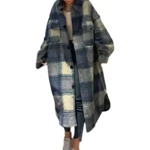 여성 빅체크롱셔츠 봄가을 겨울 더블 빅포켓 루즈핏 셔츠