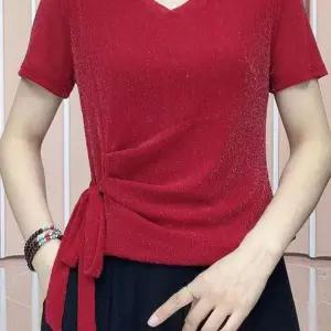 라인댄스 상의 연습복 의상 사교댄스 무대 라틴댄스 긴팔 레드 반팔 XL 45.0-55.0kg