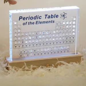 아크릴 원소 주기율표 표본 과학실험(실물원소포함) 대형(영문)+조명