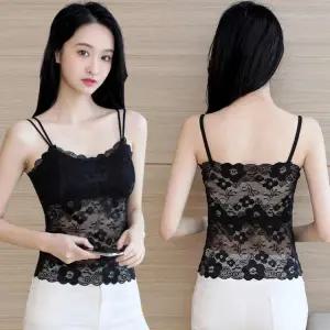 레이스 나시 망사 옷 끈 민소매 이너