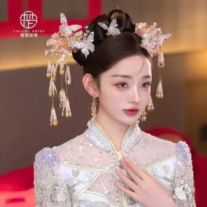 중국 머리장식 코스프레 코스튬 용잠 꽂이 진주 컨셉