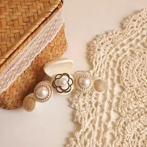 |CCA85FE|여성용 고급 진주 장식 데일리 헤어 집게핀