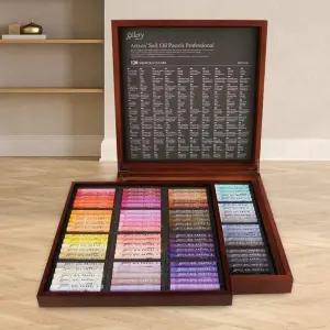 문교 HU44GF30 갤러리 소프트 오일파스텔 120색 나무 케이스