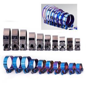 파란색/검정색 스테인레스 스틸 고정 링 수정된 배기 파이프 액세서리 클램프 26mm 85mm