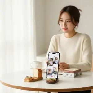 스마트폰 거치대 책상 휴대폰 스탠드 인테리어 소품 겸용 받침대 거치용품