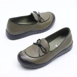 [옷자락]여성 일상용 리본 가죽 플랫 로퍼 신발