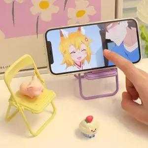 (색상-수량 랜덤-1개)휴대용 휴대폰 거치대 스마트 미니 의자 거치대 책상 다용도 받침대