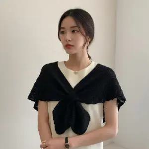 여성 니트 케이프 숄 판초 사무실 어깨 망토 가디건 간절기 머플러 조끼