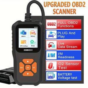 V318 자동차 진단 도구 스캐너 배터리 테스터 OBD2 결함 삭제 감지 다국어 지원