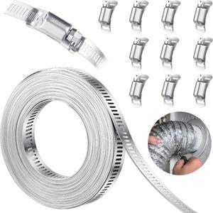 파이프 클램프 헤비 듀티 스테인레스 스틸 호스 클립 자동차 연료 웜 구동 기어 세트