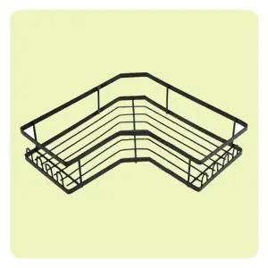 (색상 블랙)다용도 무타공 코너 샴푸 수납대 선반 정리대 거치대