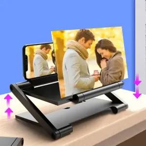 (색상 화이트)접이식 휴대폰 화면 확대 돋보기 스마트폰 확대경 스크린 핸드폰 거치대