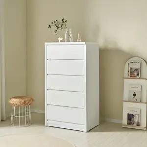 [인터데코](착불) 튼튼하고 실용적인 거실,침실용 수납 서랍장 5단 80cm P0000BVP
