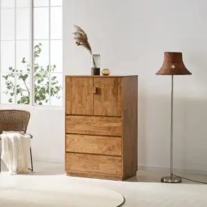 [인터데코](착불) 튼튼하고 자연친화적인 거실,침실용 원목 서랍장 80cm P0000BXS