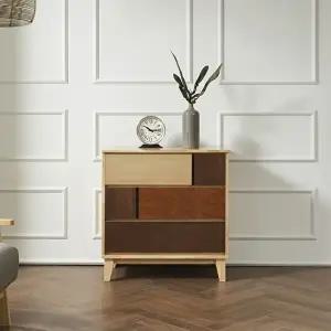 [인터데코](착불) 자연친화적인 거실,침실용 원목 서랍장 3단 80cm P0000BYF