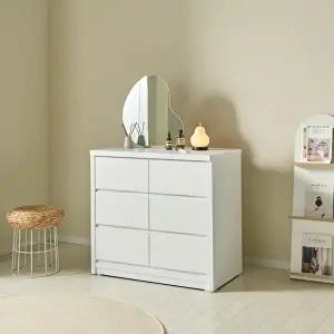 [인터데코](착불) 실용적인 거실,침실용 수납 서랍장 3단6칸 100cm P0000BVO