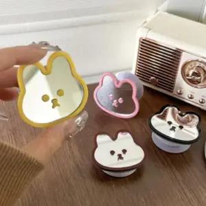 토끼 디자인 거울 홀더 휴대폰 거치대 그립 핸드폰 액세서리 폰꾸미기 아이템 거울 톡