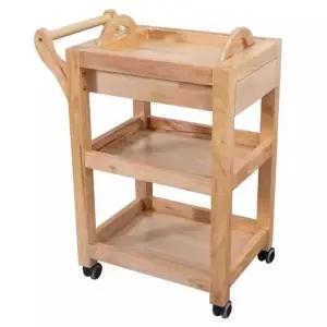 빈티지 원목 웨건 우드 인테리어 식당 트롤리 카페 이동식 선반