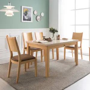 [ENEX]NEW 에렌 내추럴 4인용 서랍형 대리석 식탁 (의자제외)