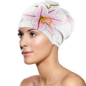 실레탐 수영모 수영모 실리콘 방수 미끄럼 곱슬 방지 머리카락용 편안한 짧은 목욕모 여성용