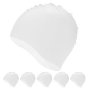 MMETRXITY 6팩 실리콘 뛰어난 방지 내구성이 미끄럼 공용 남녀 모자 수영 모자