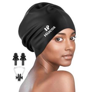 여성 남성용 머리카락을 모자 건조하게 유지하는 머리용 방수 실리콘 수영모 목욕 대형 수영