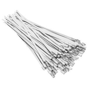 100Pcs 스테인레스 스틸 타이 다목적 지퍼 내열성 헤비 듀티 밴드 농장 야외 울타리용 금속