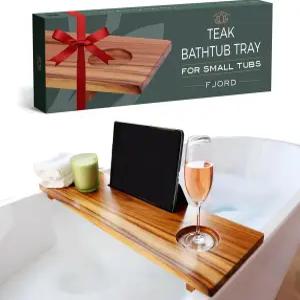 프리미엄 티크 원목 욕조 트레이 29인치 미니멀 반신욕 선반 재팬디 감성 홈스파 욕실 거치대