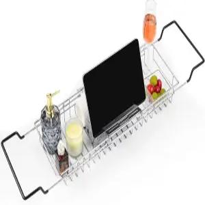 304 스테인리스 욕조 트레이 길이 조절 프리미엄 반신욕 선반 독서 거치대 럭셔리 욕실 수납함