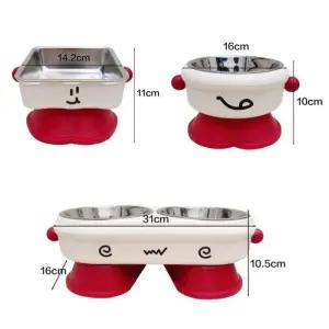 미끄럼 방지 및 스테인리스 스틸 애완동물 그릇 고양이 개 먹이 물 목 보호용 높은 다리