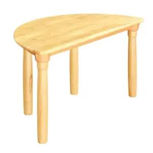 다양한높이 붙여쓰는 어린이 원목 반원책상 교실 안전한 아동센타 6세