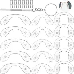 안경용 15PCS 노즈 브리지 3사이즈 실리콘 U자형 안경 패드 미끄럼 방지 코 쿠션 선글라스 수리 키트 교체
