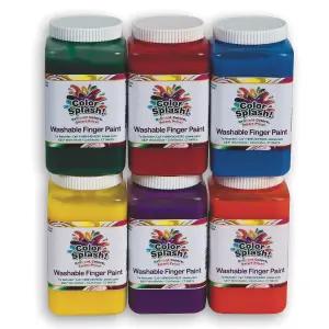 컬러 스플래시! 세탁 가능한 핑거 페인트 (6개 세트)