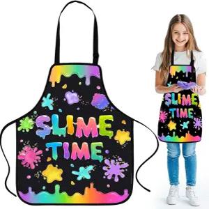 쿠메 키드 아트 페인트 앞치마 방수 요리용 턱받이 3-7세 스플래터 스쿨 파티