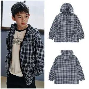 [갤러리아] [블루테일]]AAA3JP01NV네이비 체크 후드점퍼